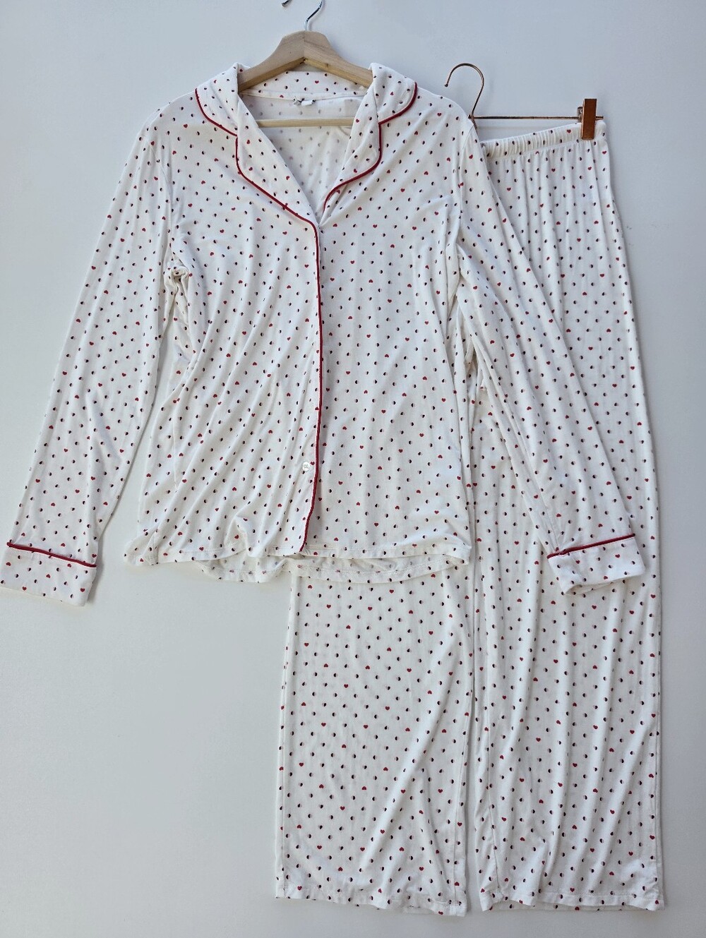 Nordstrom Heart Print Modal Long Sleeve Button Up Pajama Set